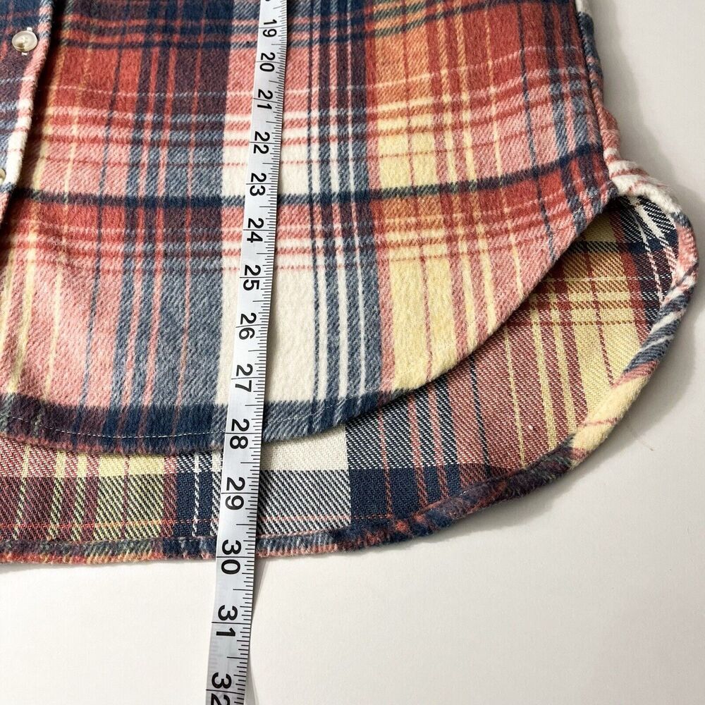 Acoa Wool Blend Oversized Button Up Shacket Shirt Jacket Rust Plaid Size M Basic - Picture 10 of 10